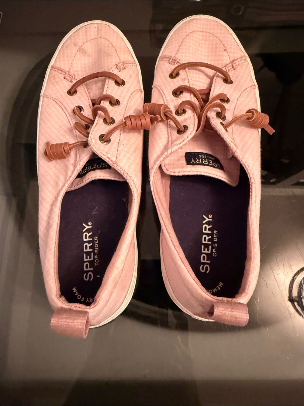 Sperry Women's Light Pink Canvas Lace-Up Boat Sneakers